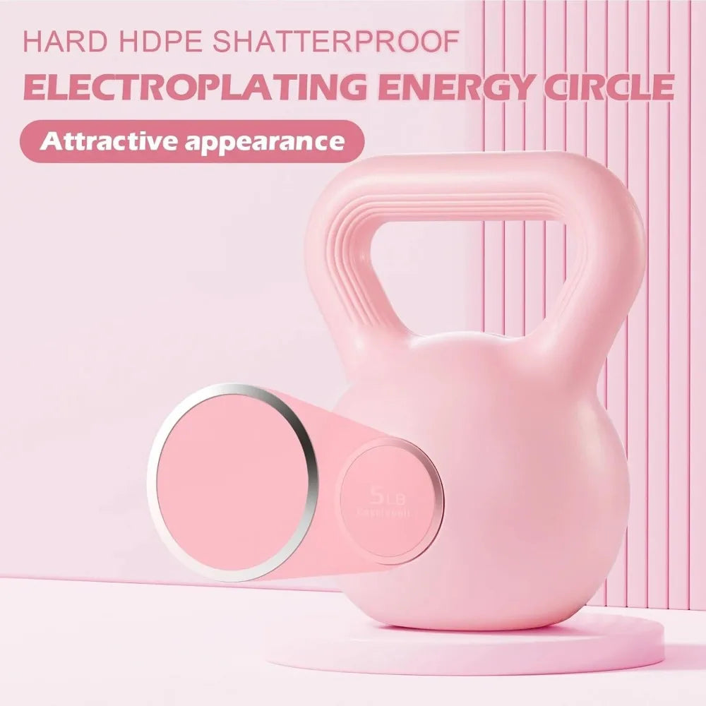 Kettlebells Fitness Exercise Set For Strength Training Durable Plastic Construction