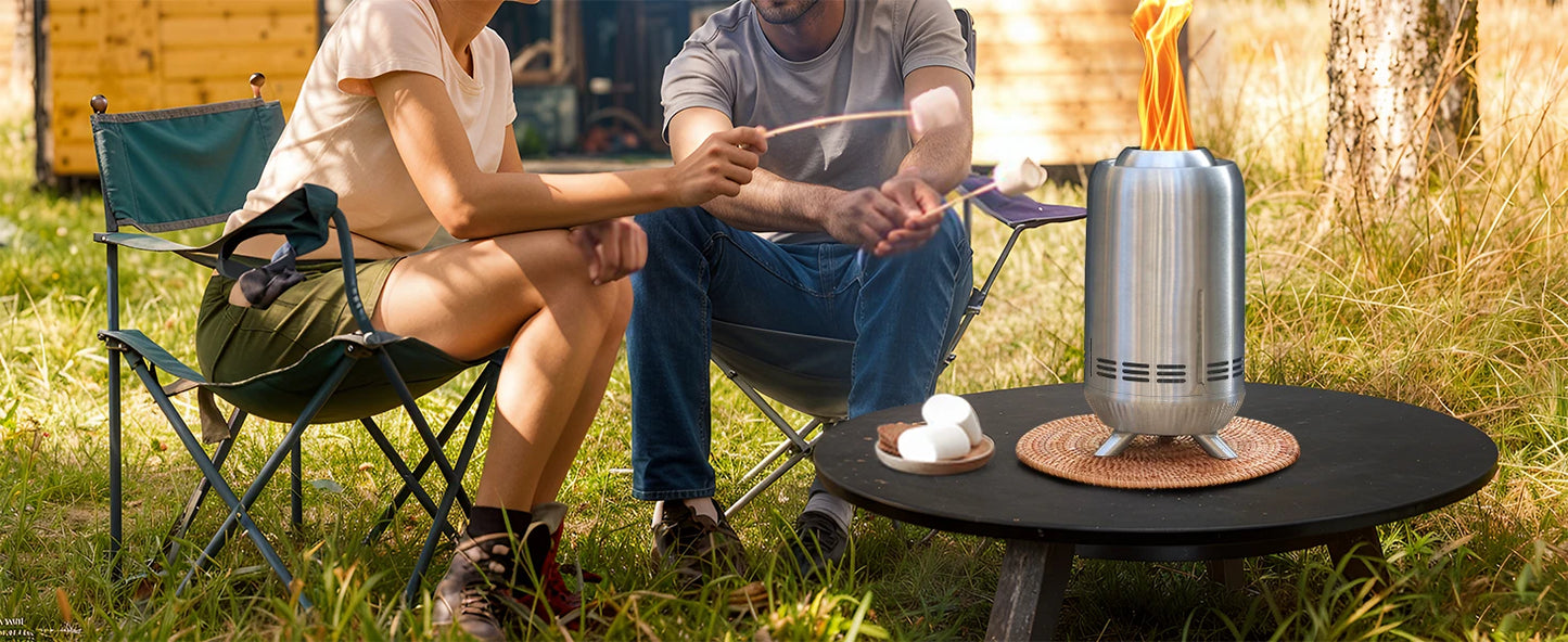 Portable Stainless Steel Tabletop Fire Pit for Outdoor Use
