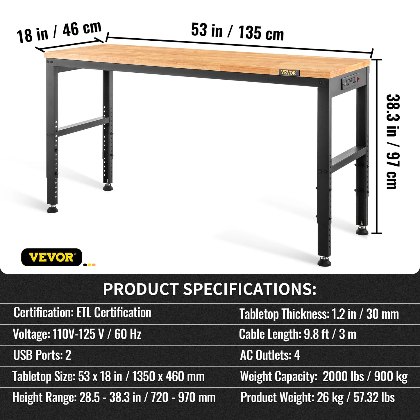 VEVOR Multi Adjustable Workbench