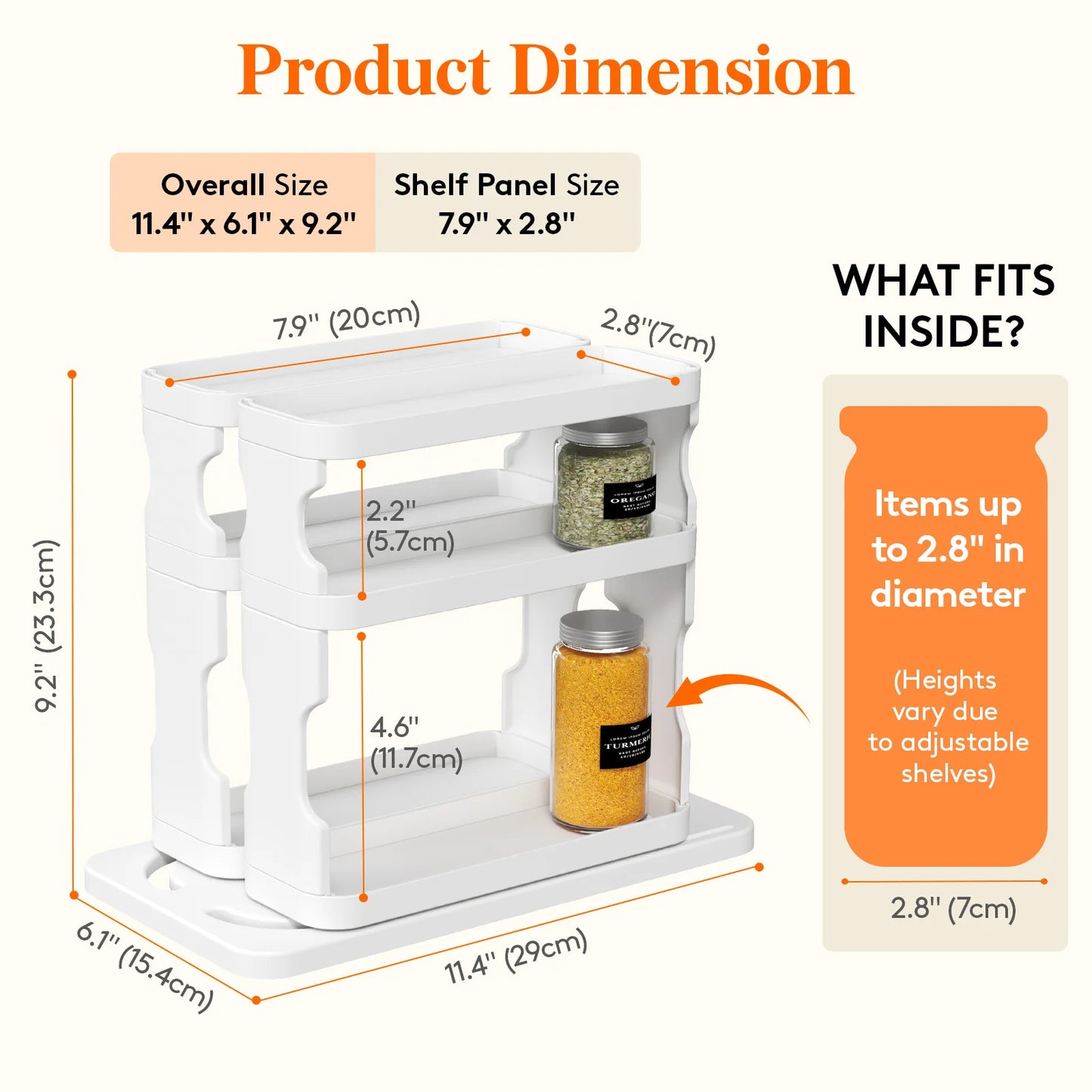 Spice Rack Organizer for Cabinet,