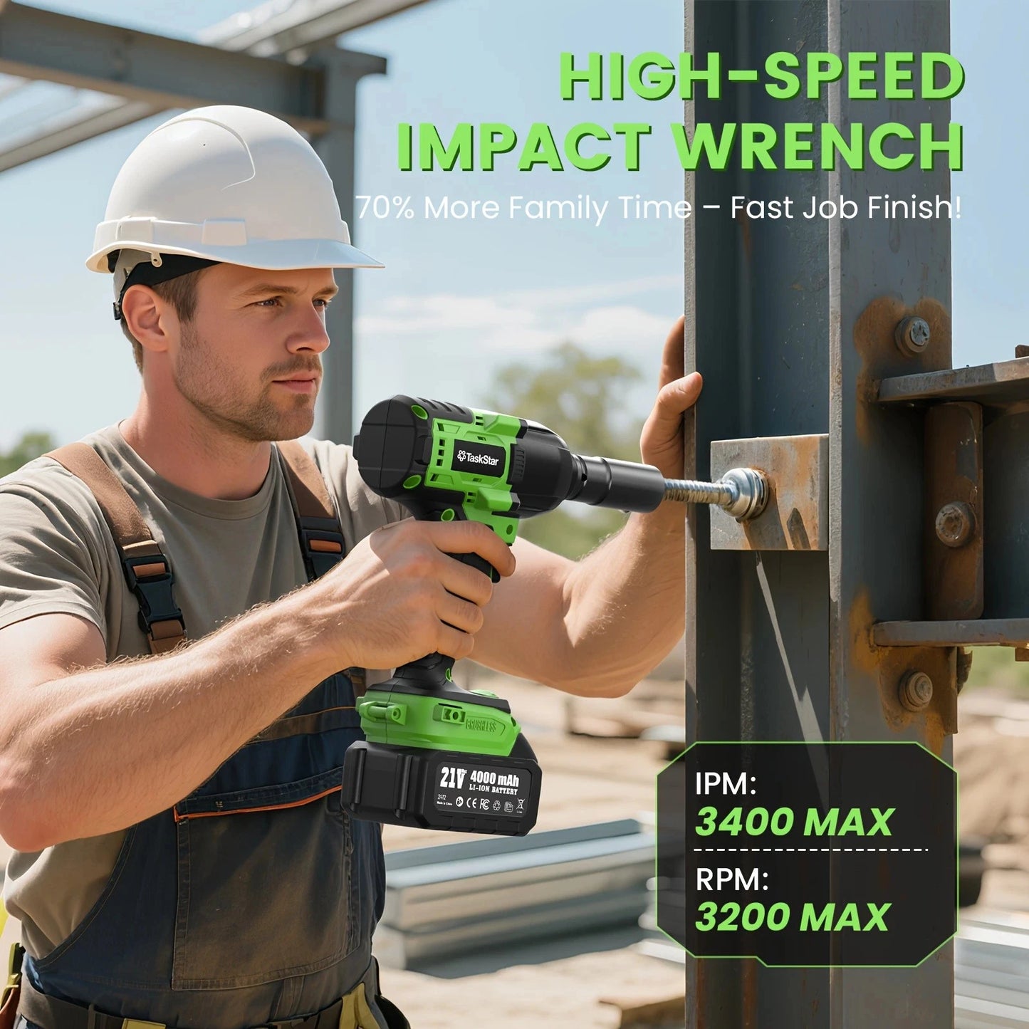 TaskStar 750N.m/1000N.m/1600N.m/2000N.m Cordless Impact Wrench