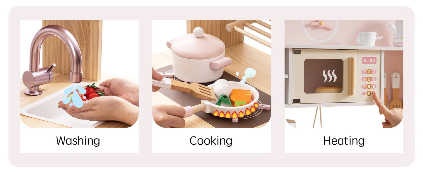 ROBOTIME Wooden Modern Style Play Kitchen