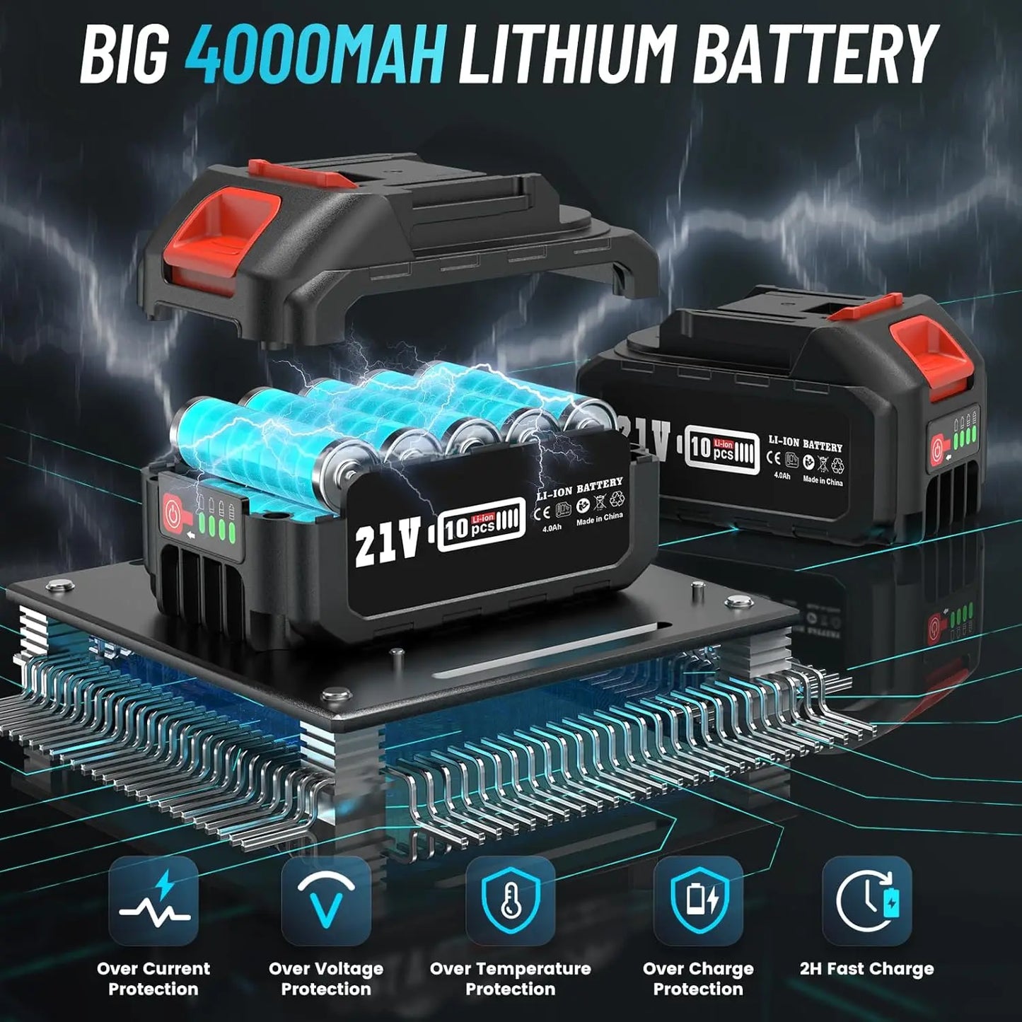 Seesii 2-IN-1 Brushless Pole Saw 8'' Cordless Electric Saws