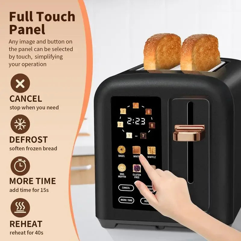 Smart Touchscreen Toaster with LCD Display and Functions