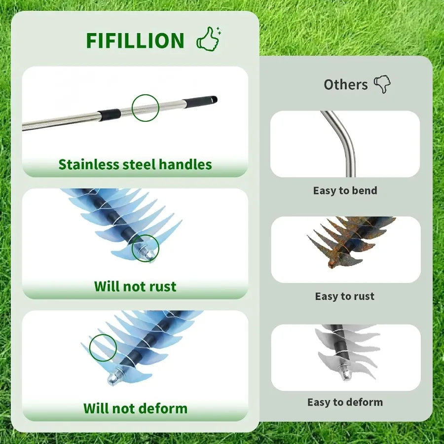 Thatch Rake 14 Wide 21Tines Sturdy Garden Dethatcher Rake