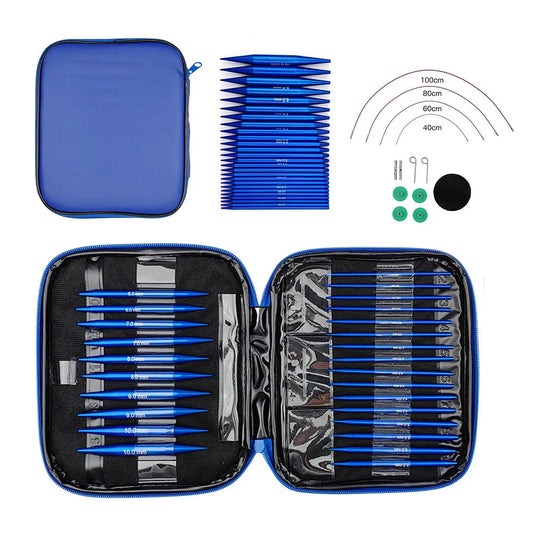 26 Piece Knitting Needles Set With Interchangeable Circular Needles