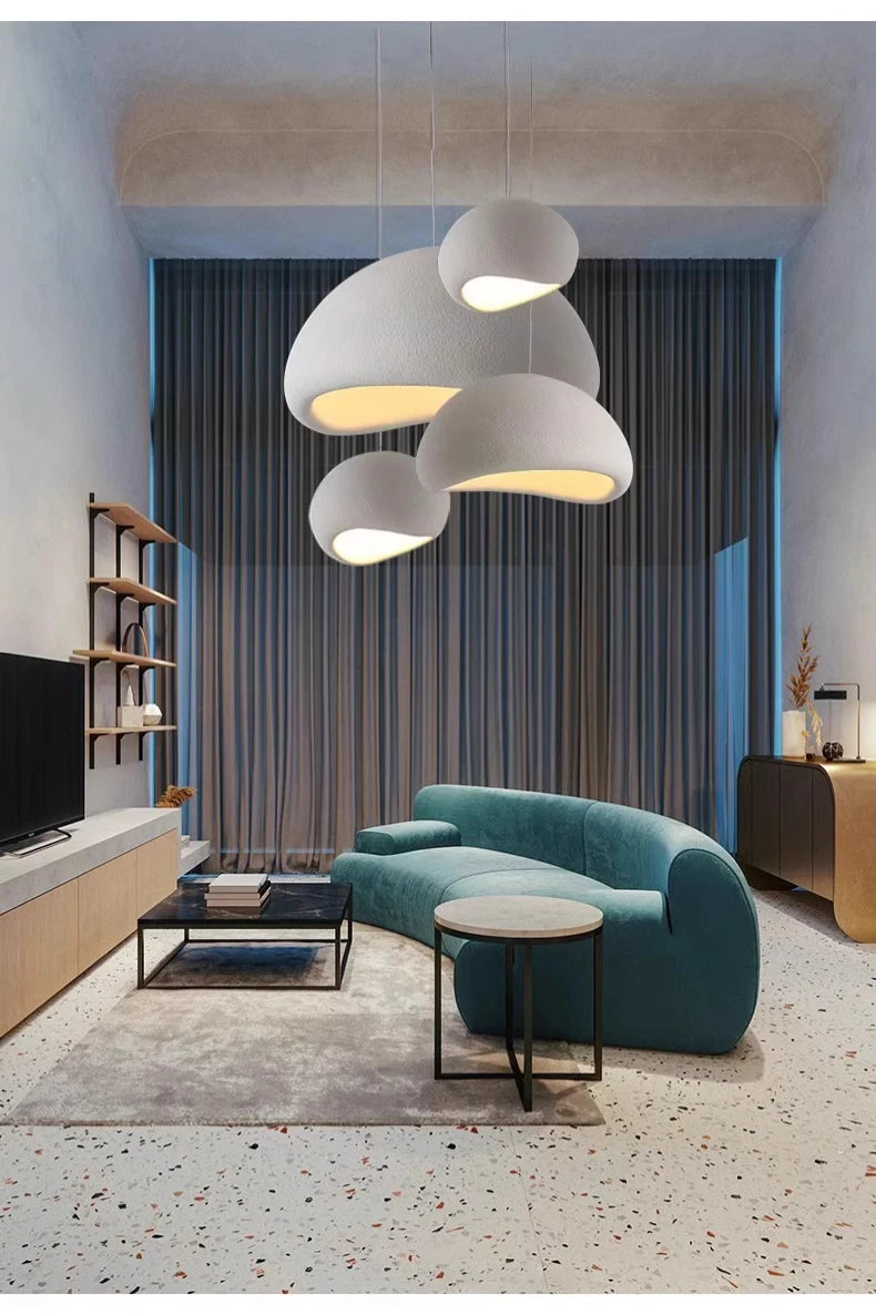 Modern E27 Pendant Lights Wabi Sabi Dining Table Ceiling Chandelier