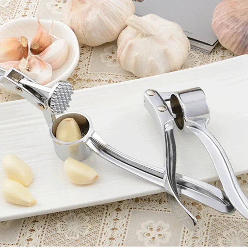 Stainless steel manual small garlic press