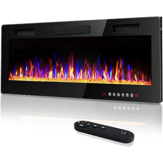 XMSJ UltraThin Electric Fireplace With Realistic Flame Visualization Technology Pro