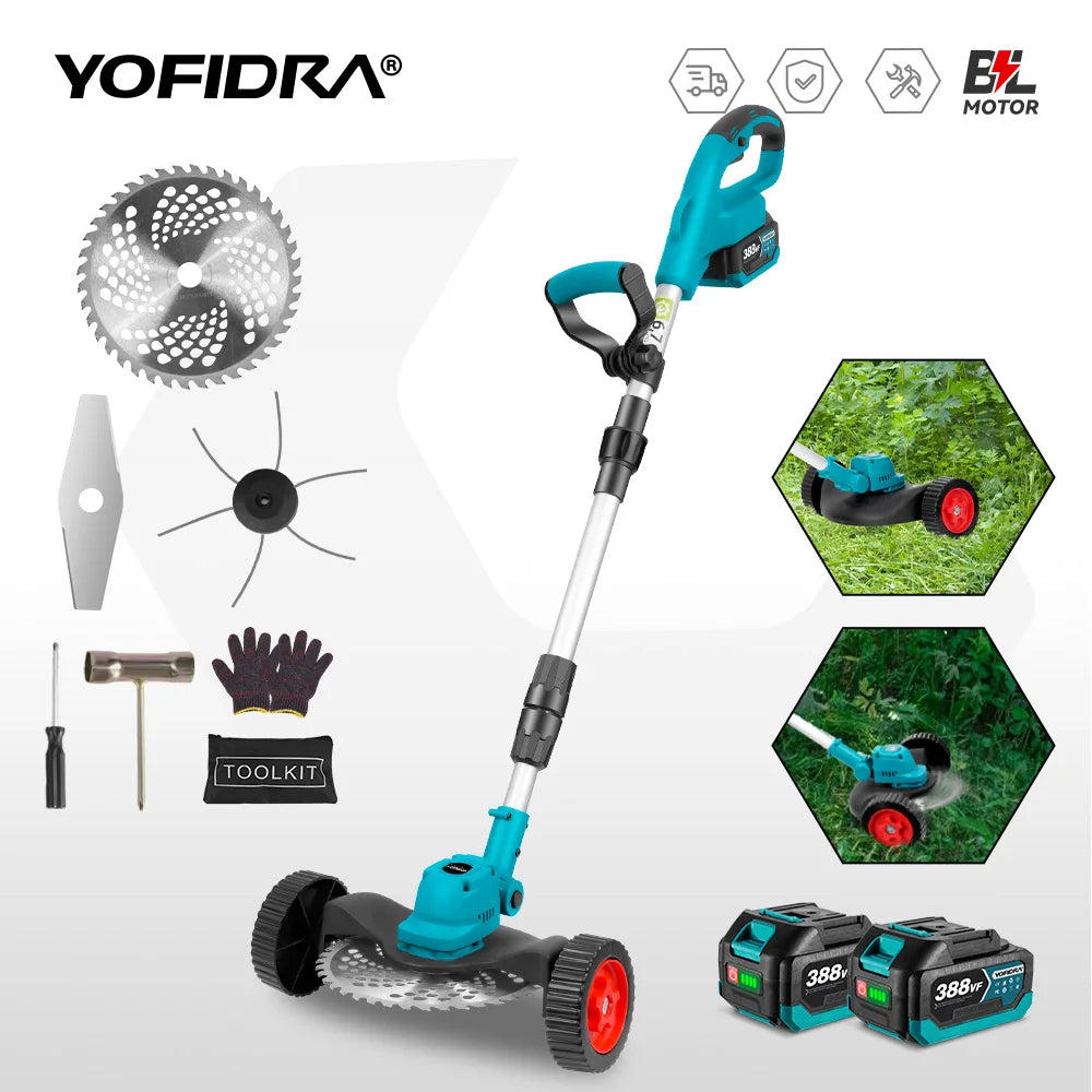 YOFIDRA 9 Inch Brushless Electric Lawn Mower 3000W мощность