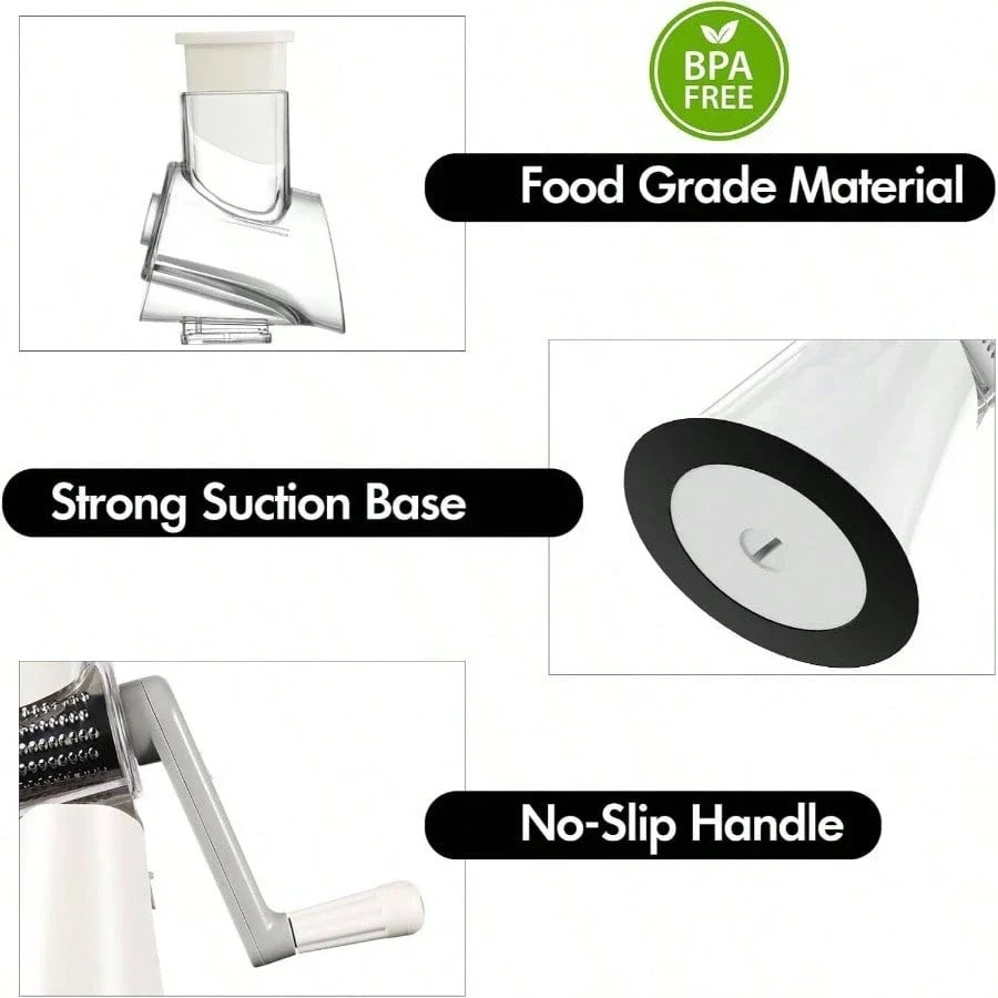 AEDG Manual Rotary Cheese Grater Stainless Steel Kitchen Tool