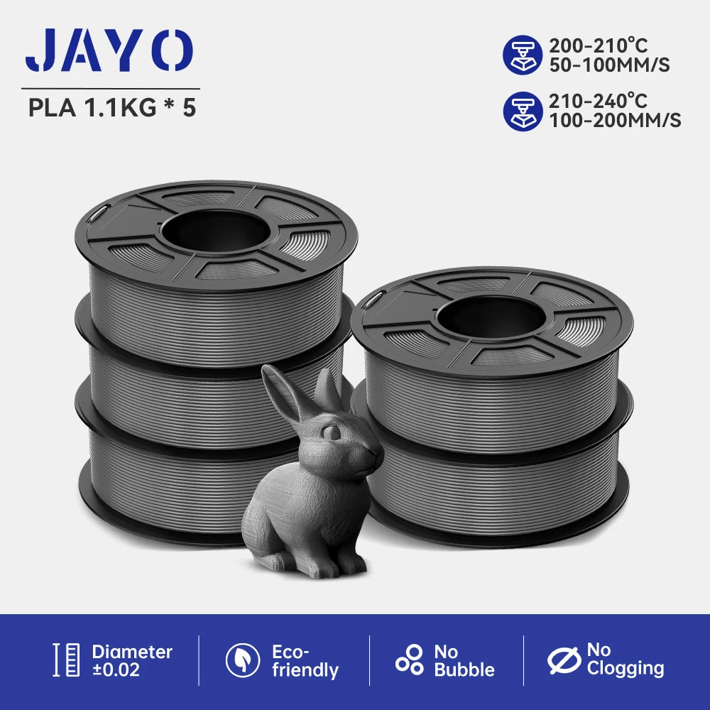 JAYO PLA/PETG/ABS/TPU/PLA plus/PLAMeta 5 Rolls