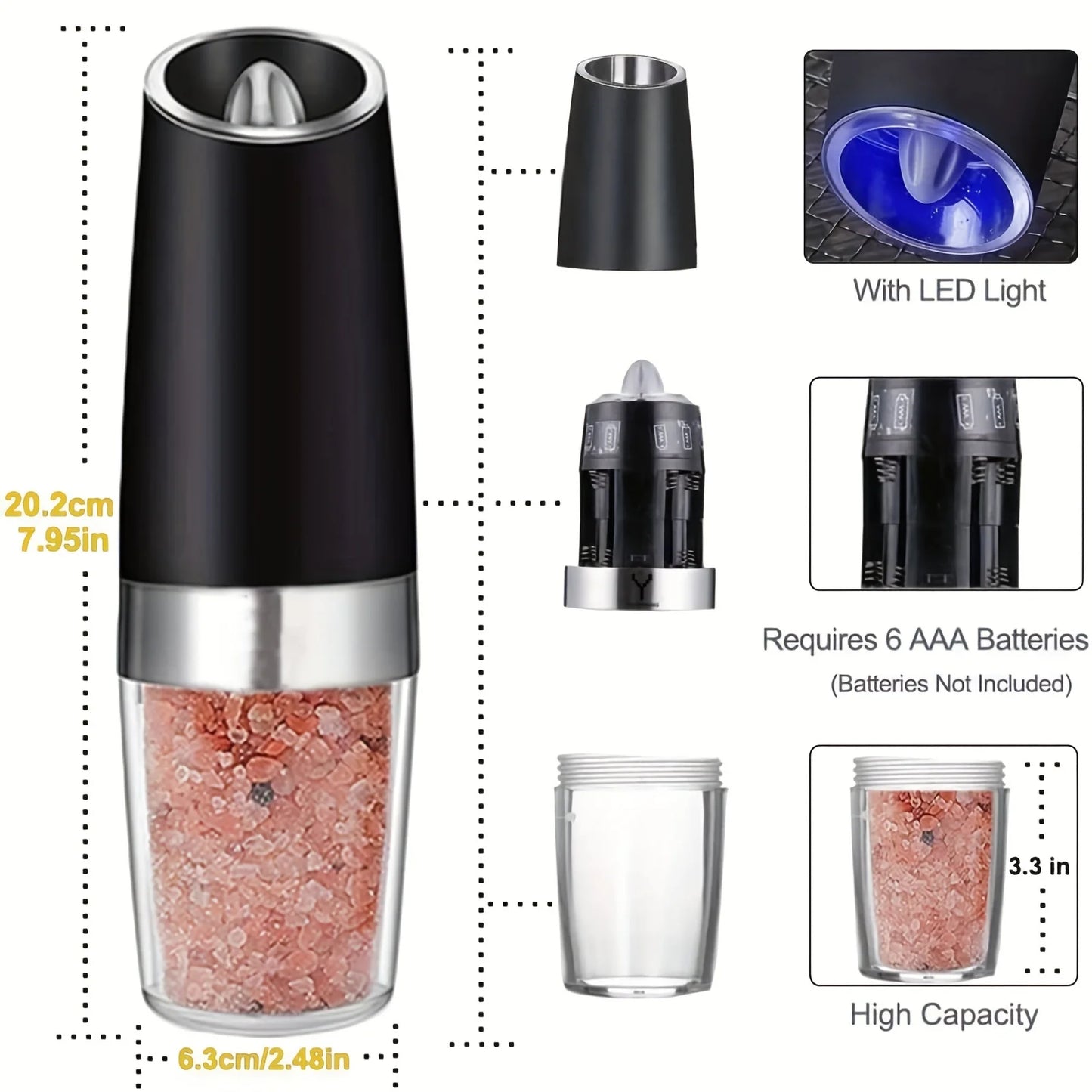 Automatic Salt And Pepper Grinder Set