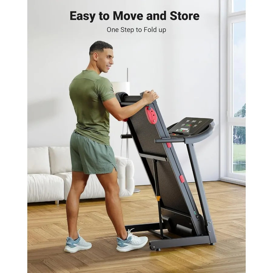 Fold Home Treadmill With Incline Adjust, 3.0 HP Motor, Built In Screen For Cardio