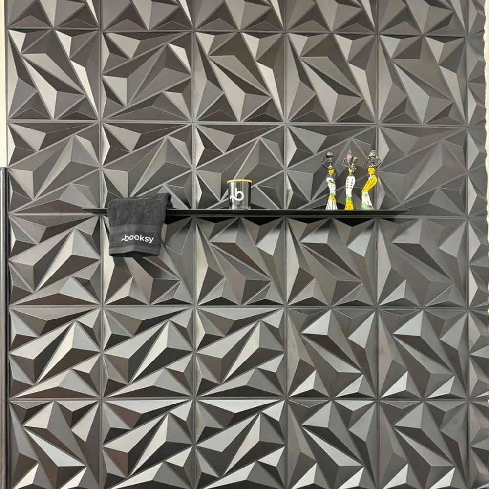 Shunmaii 3D Wall Panel Diamond Pattern PVC Wall Covering