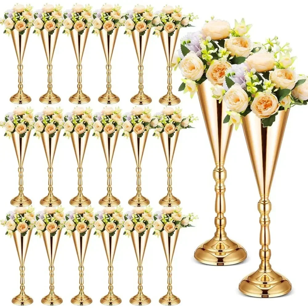 Tall Gold Vase ,16.5 Inches ,20 Pcs