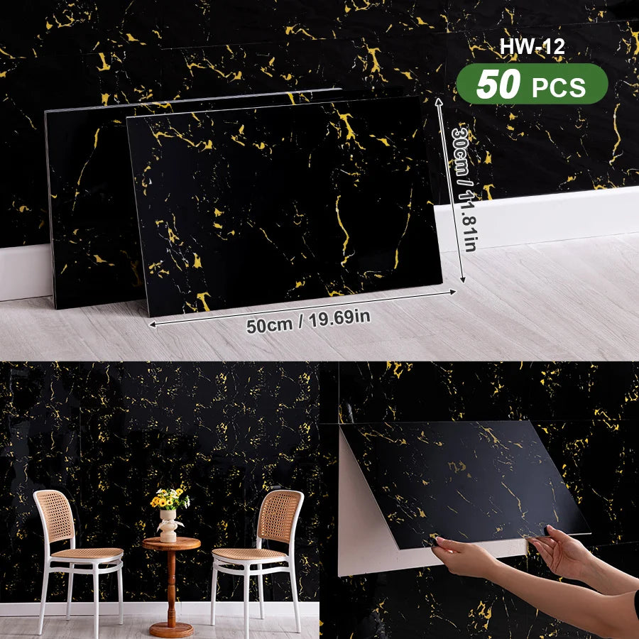 3D Self Adhesive Peel and Stick Wall Tiles 50 Pieces