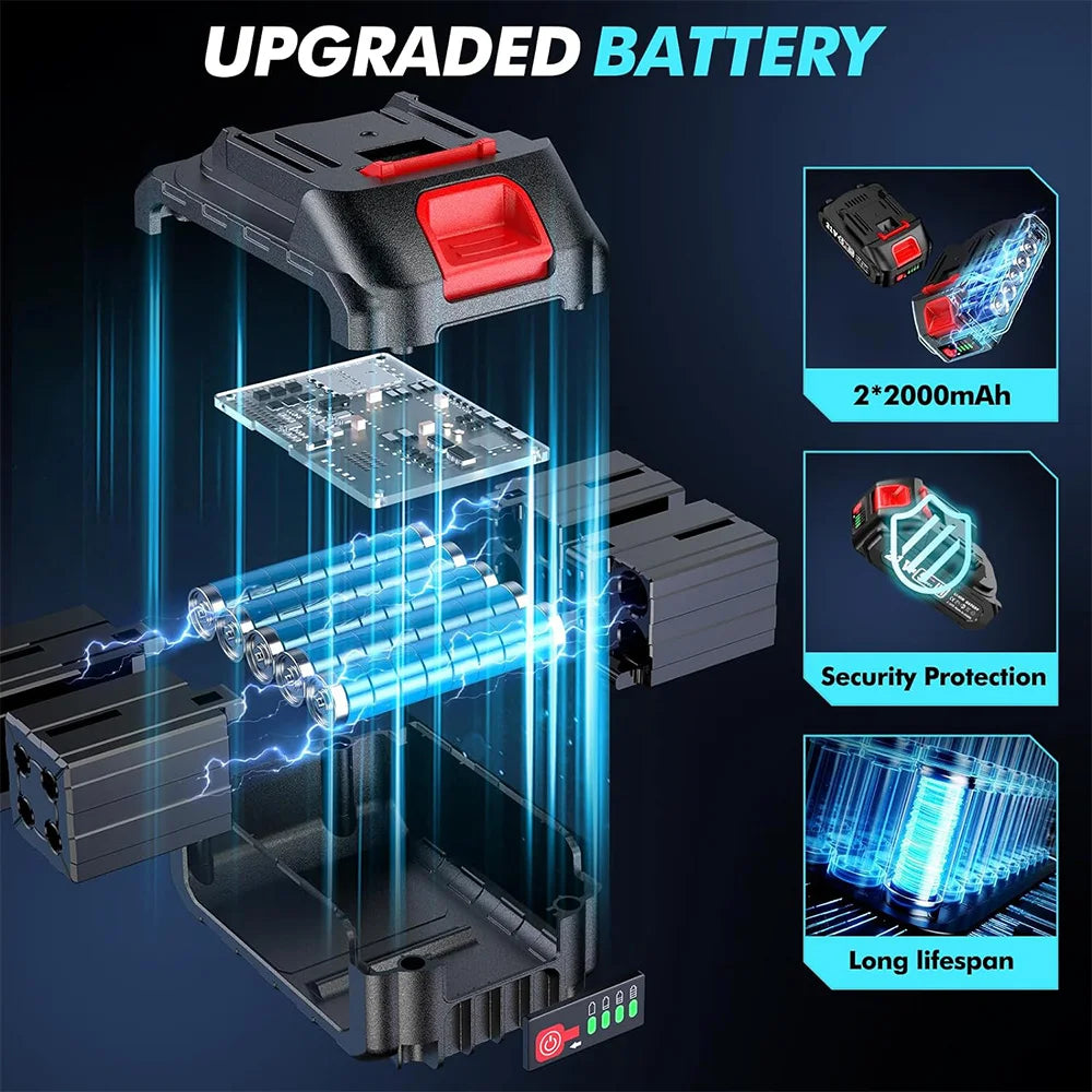 Seesii 6-inch Cordless Mini Chainsaw Electric Power Chain Saw