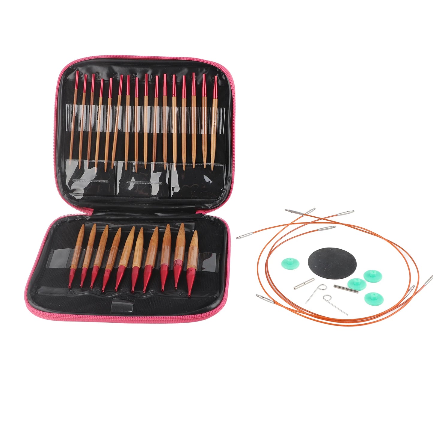 VGEBY Interchangeable Carbonized Bamboo Knitting Needles Set