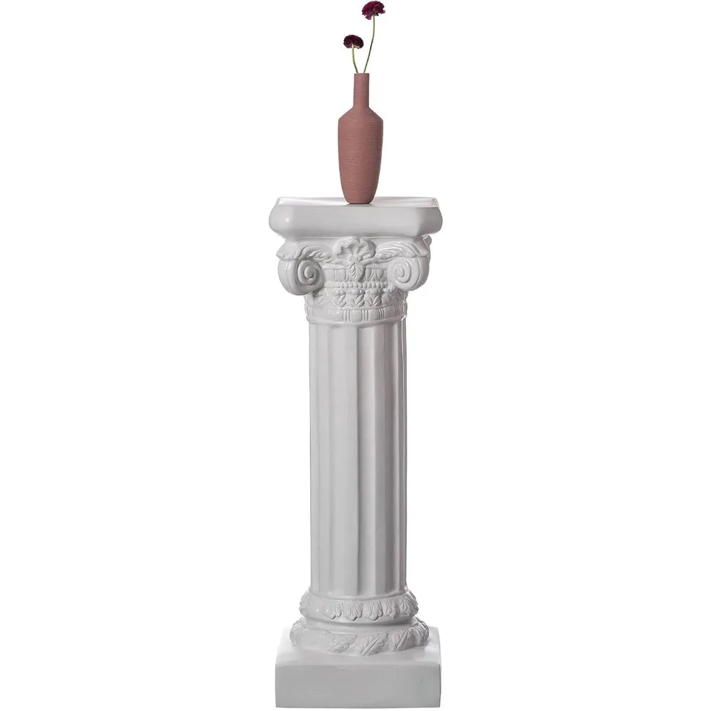 Decorative Fiberglass White Plinth Roman Style Column