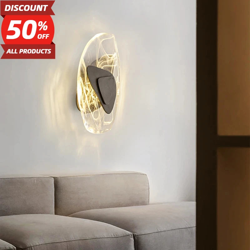 Luxury Modern Crystal Wall Lamp With Iron And Aluminum Construction For Living Rooms