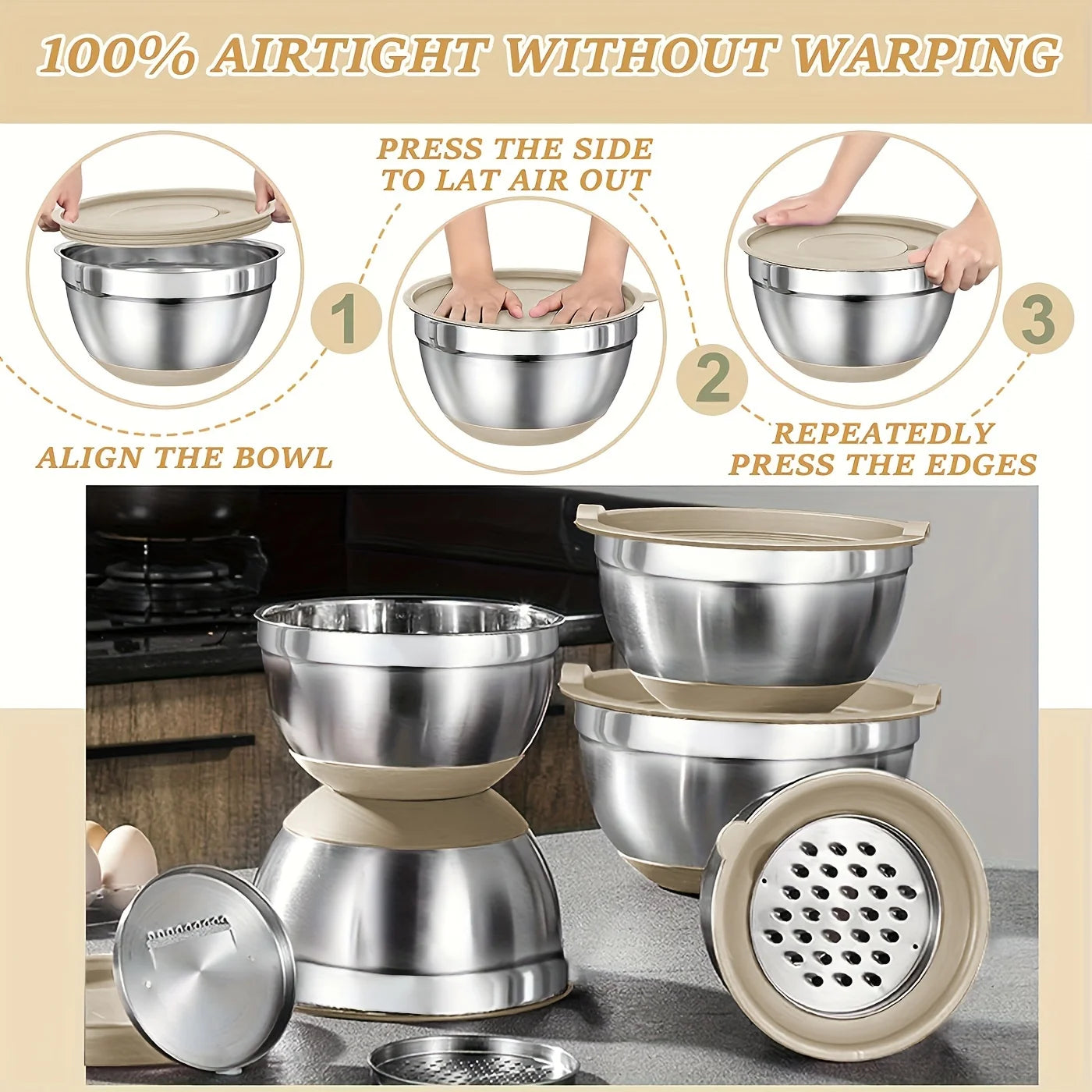 Mixing Bowls with Airtight Lids Set