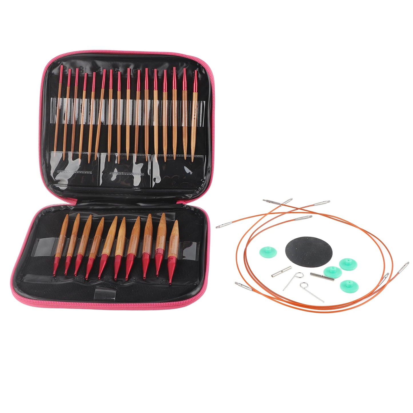 VGEBY Interchangeable Carbonized Bamboo Knitting Needles Set