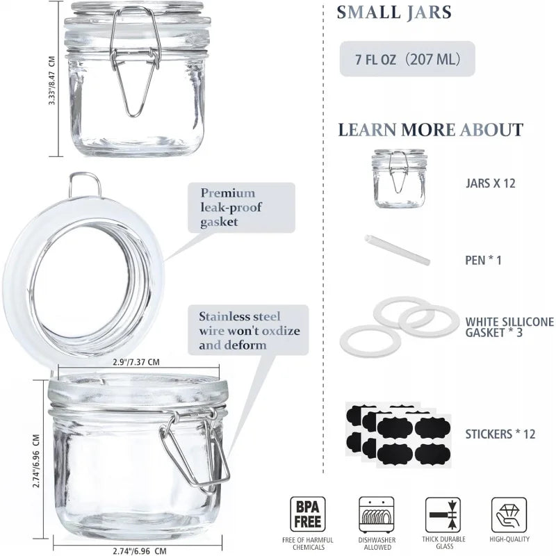 Mini Makers Set Glass Jars With Snap Lids
