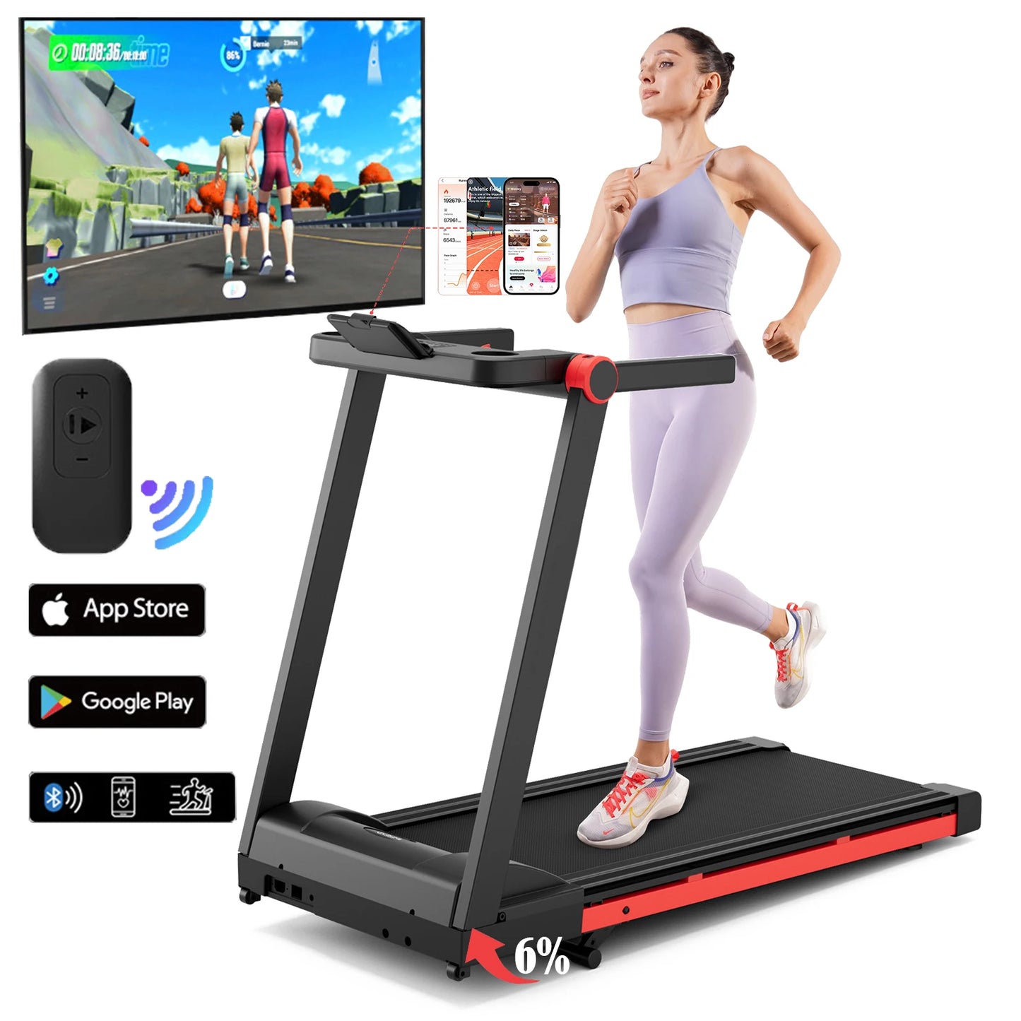 3.5HP Foldable Incline Home Treadmill Walking Pad