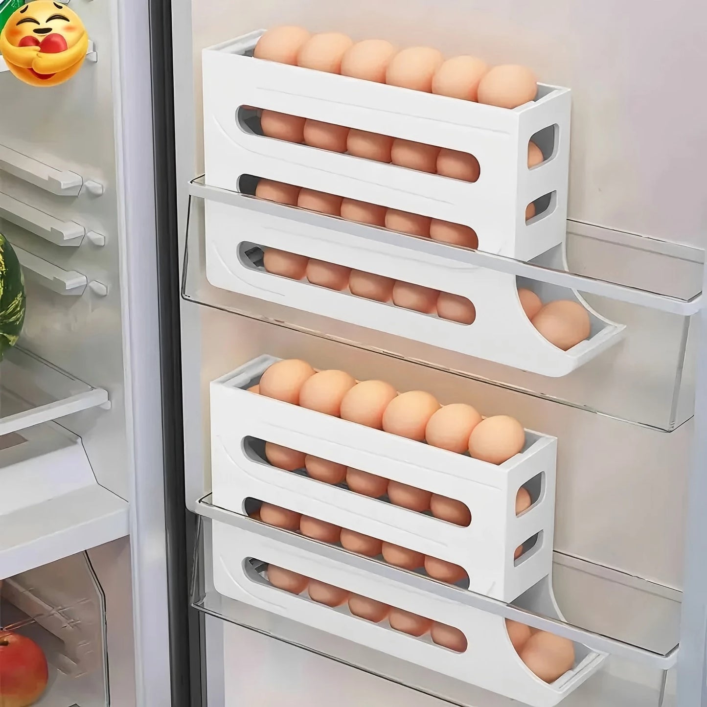 Four Tier Egg Holder For CrystalClear BPAFree Refrigerator SpaceSaving Organizer