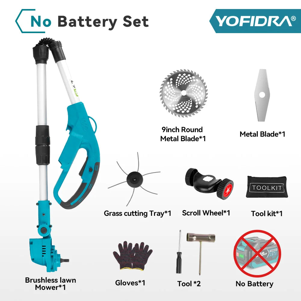YOFIDRA 9 Inch Brushless Electric Lawn Mower 3000W мощность