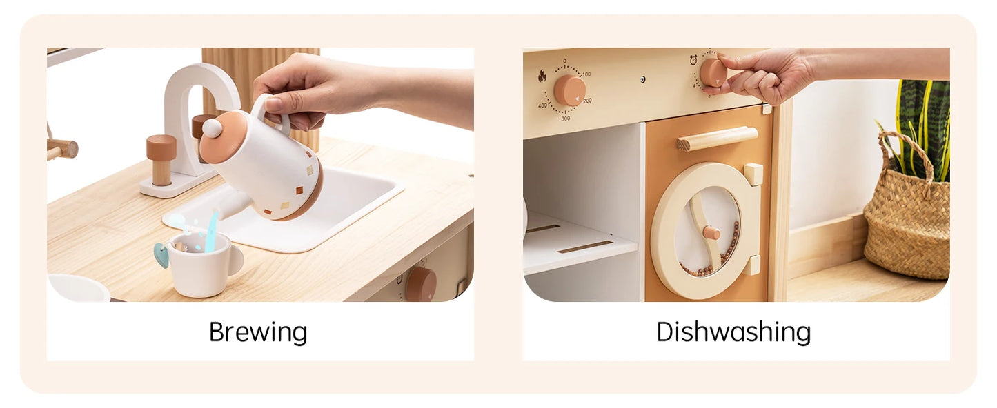 ROBOTIME Wooden Modern Style Play Kitchen