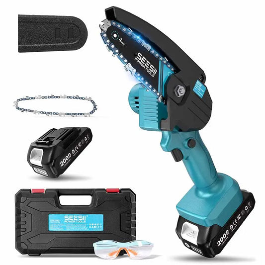 Seesii 6-inch Cordless Mini Chainsaw Electric Power Chain Saw