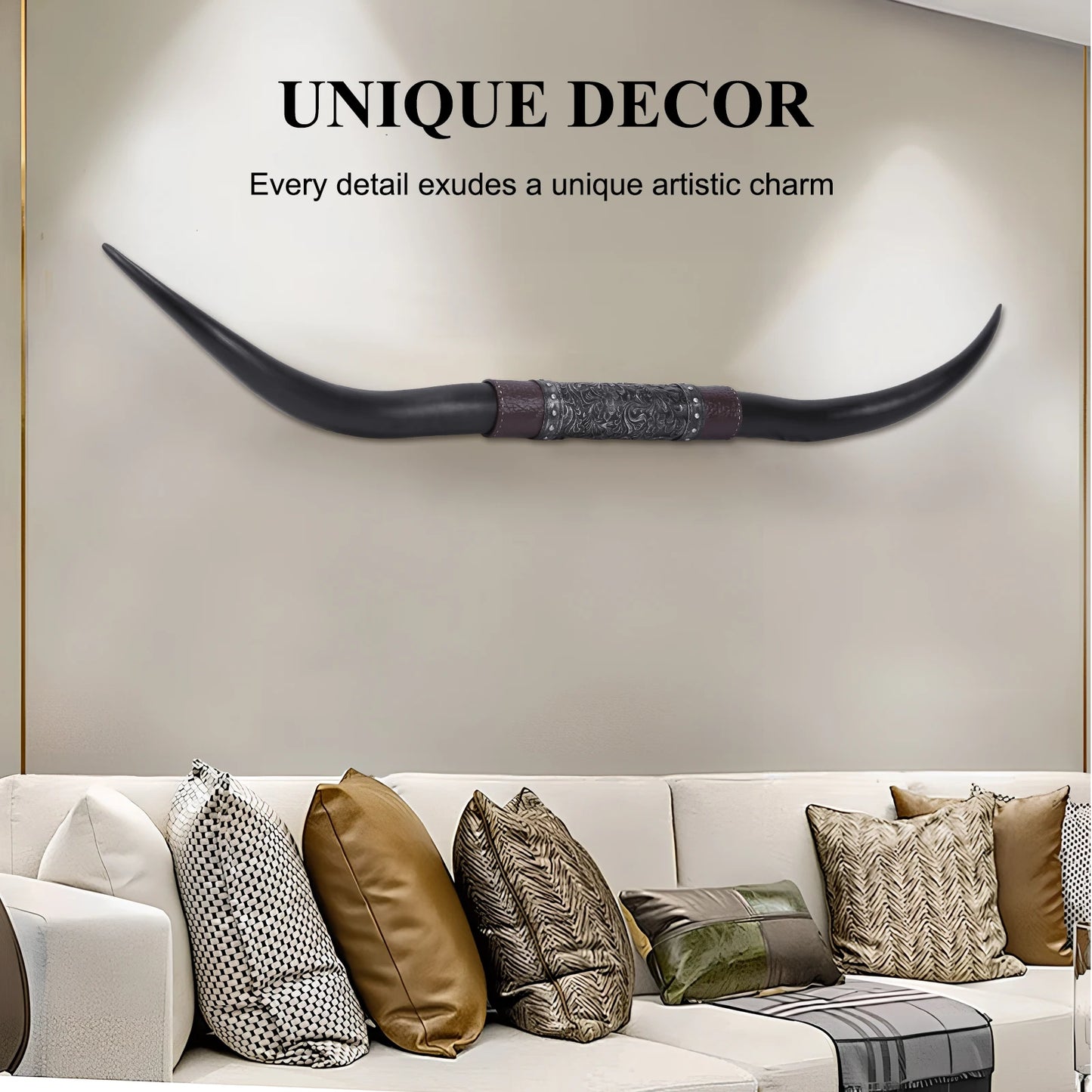 Alloet Horns Resin Wall Decor Rustic Farmhouse Style Statement