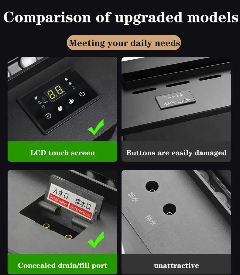 3D Atomized Fireplace With Colorful Steam Flame LED Water Vapor Home Decor CE FCC Certified