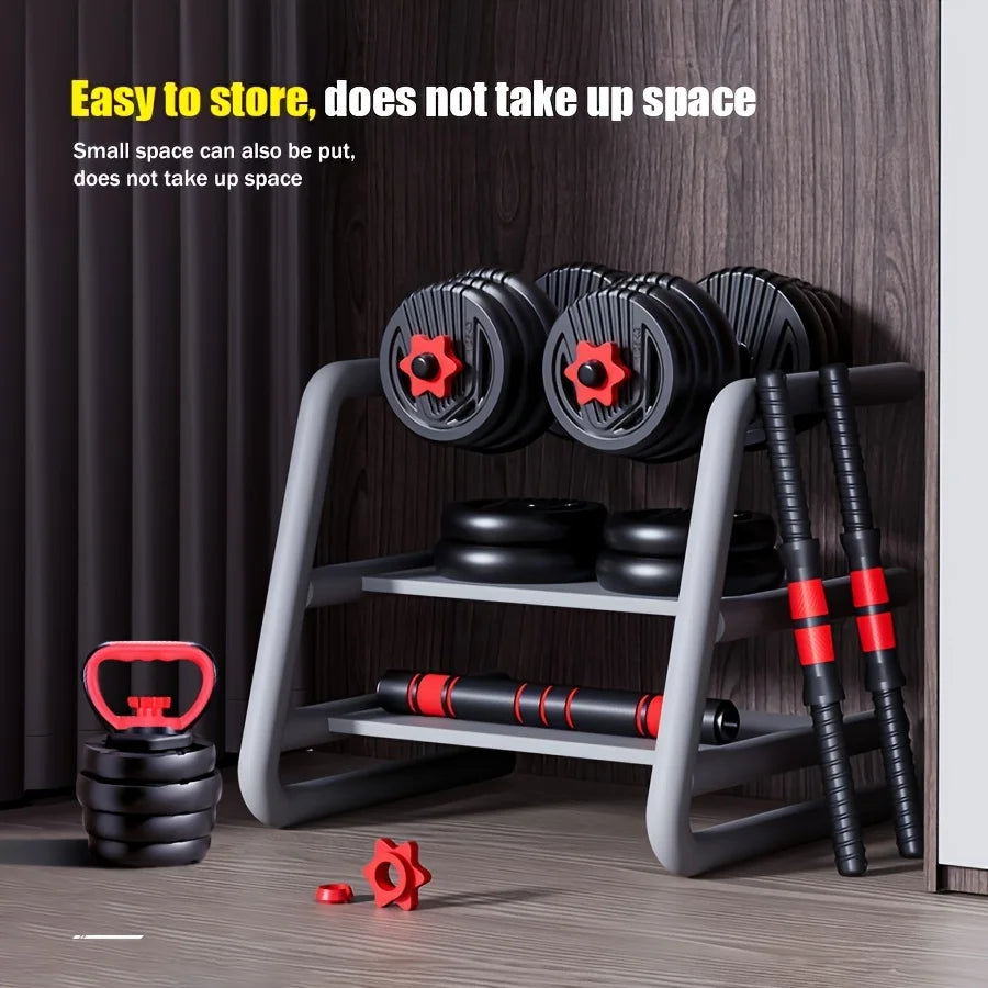 KBQ All-in-One 4-in-1 Adjustable Weight Dumbbell Set Twenty-Two-Pound Ergonomic-Grip