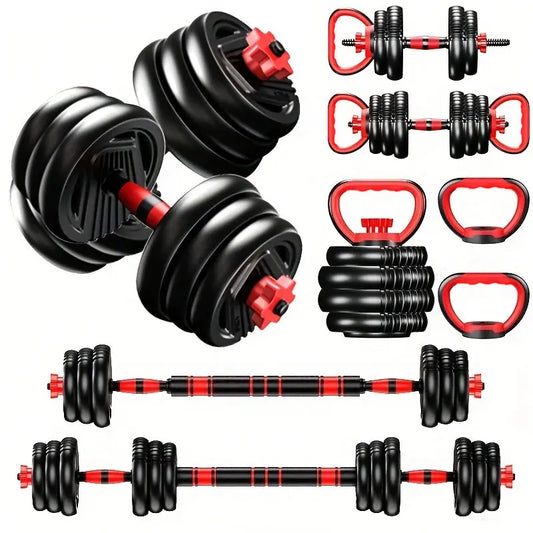 KBQ All-in-One 4-in-1 Adjustable Weight Dumbbell Set Twenty-Two-Pound Ergonomic-Grip