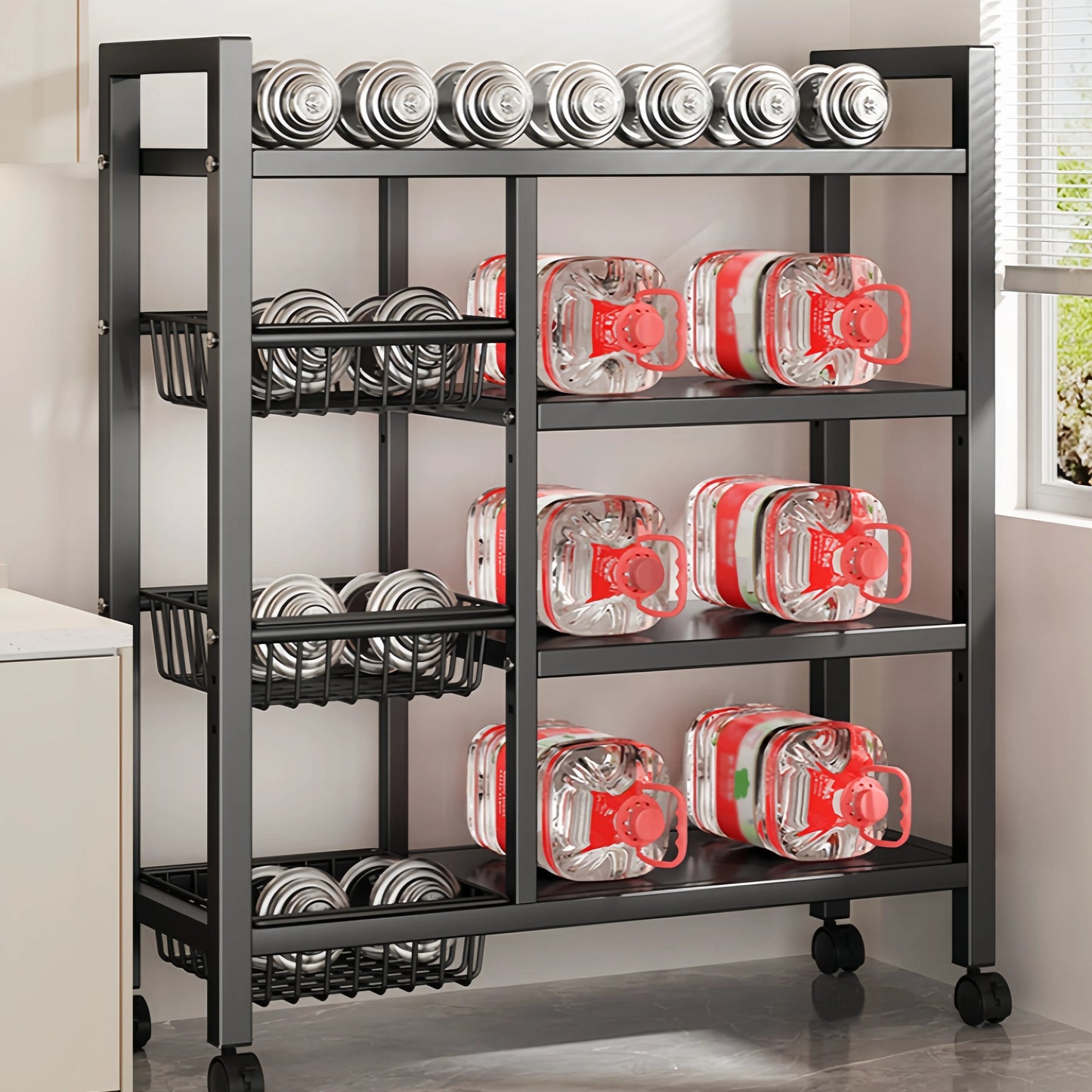Multi-functional removable cabinet storage rack