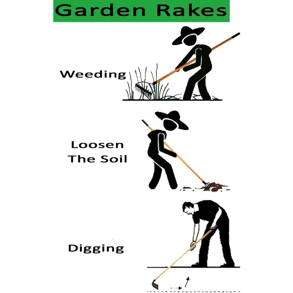 Various Assorted Garden Rakes (3 Pcs)