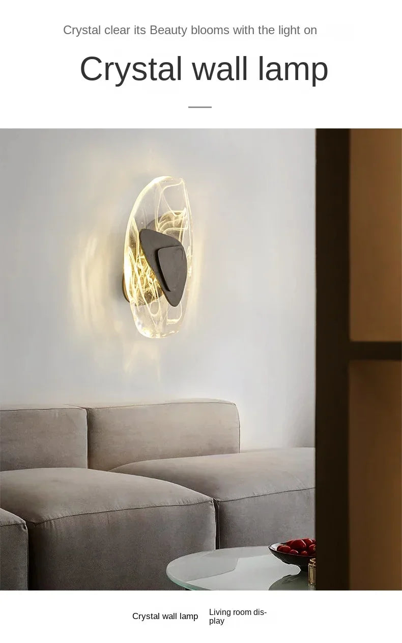 Luxury Modern Crystal Wall Lamp With Iron And Aluminum Construction For Living Rooms