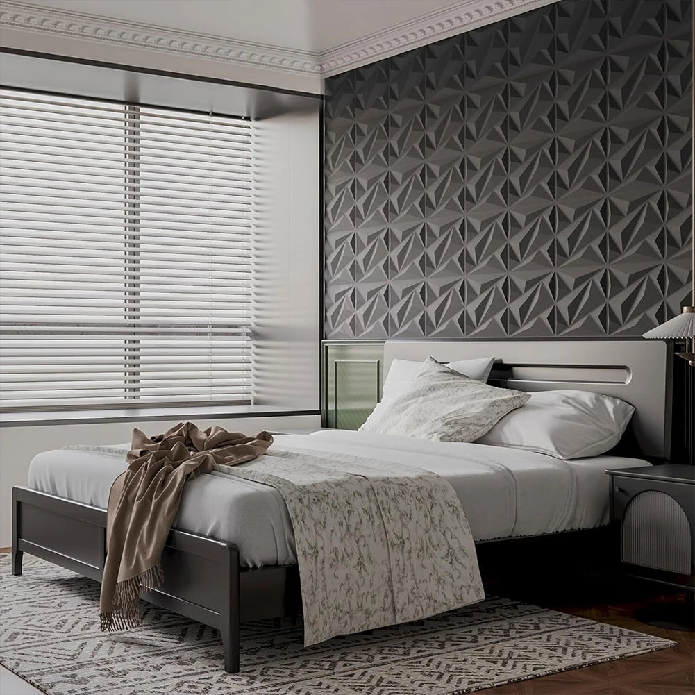 Shunmaii 3D Wall Panel Diamond Pattern PVC Wall Covering