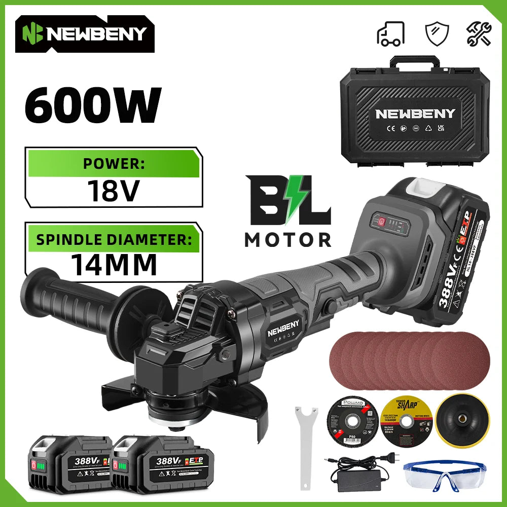 NEWBENY 125mm Brushless Cordless Electric Angle Grinder