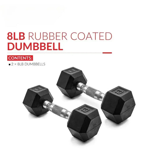 Rubber Hex Dumbbell Set
