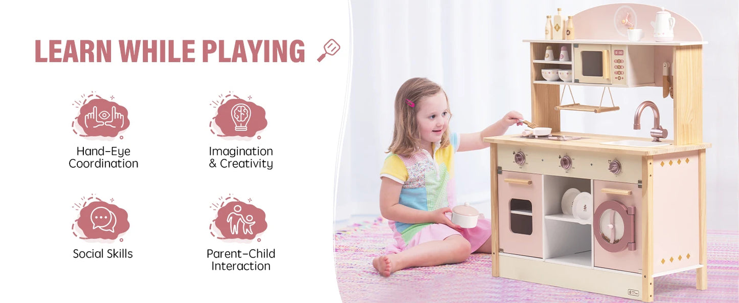 ROBOTIME Wooden Modern Style Play Kitchen