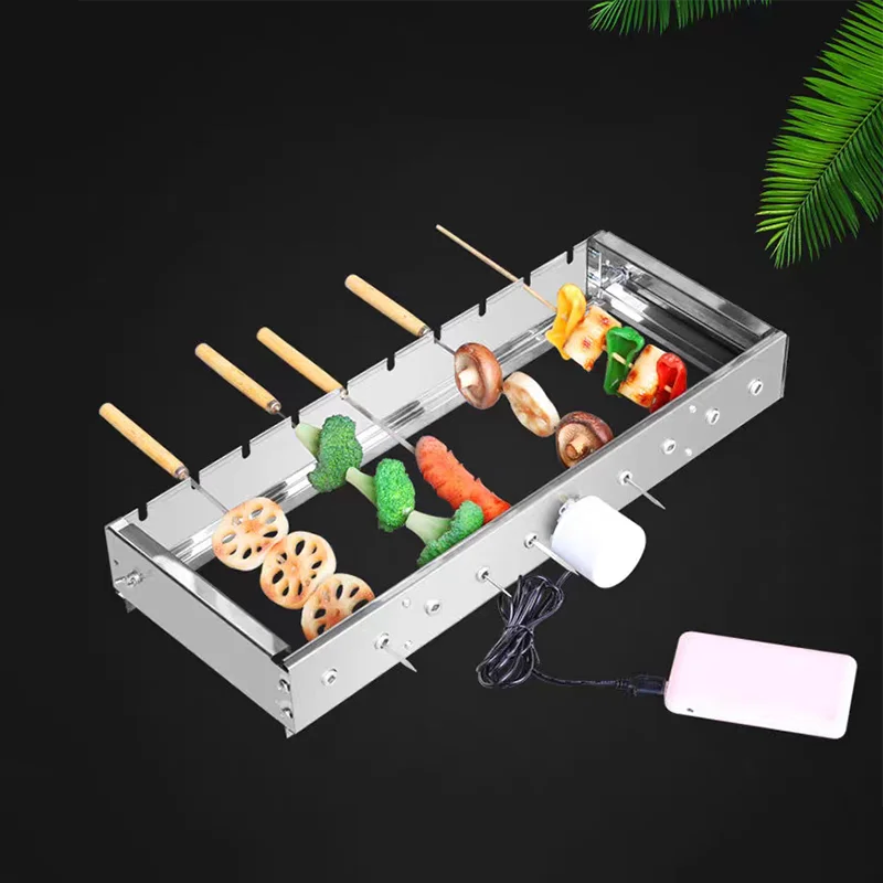 Camping Barbecue Stainless Steel Outdoors Electric Rotisserie