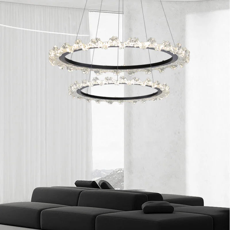 Luxury Crystal Pendant Light LED Ring