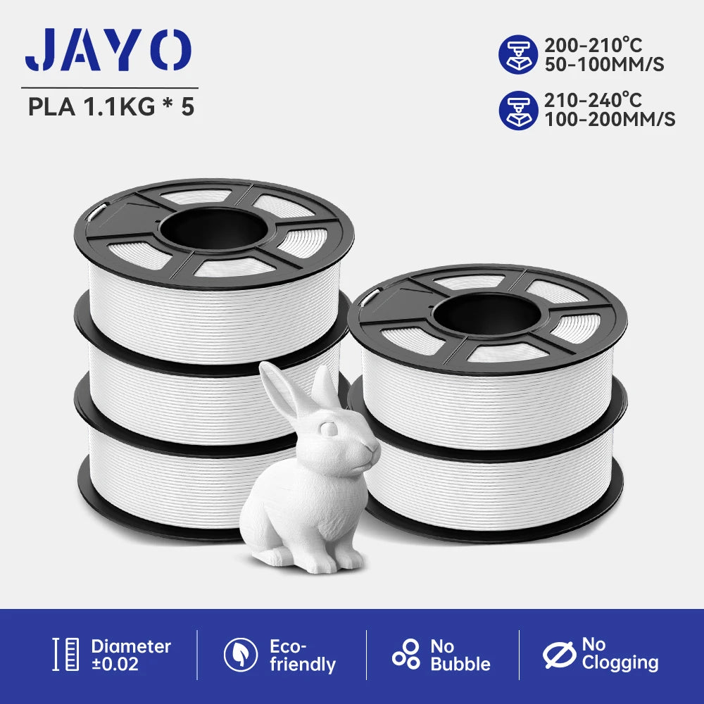 JAYO PLA/PETG/ABS/TPU/PLA plus/PLAMeta 5 Rolls