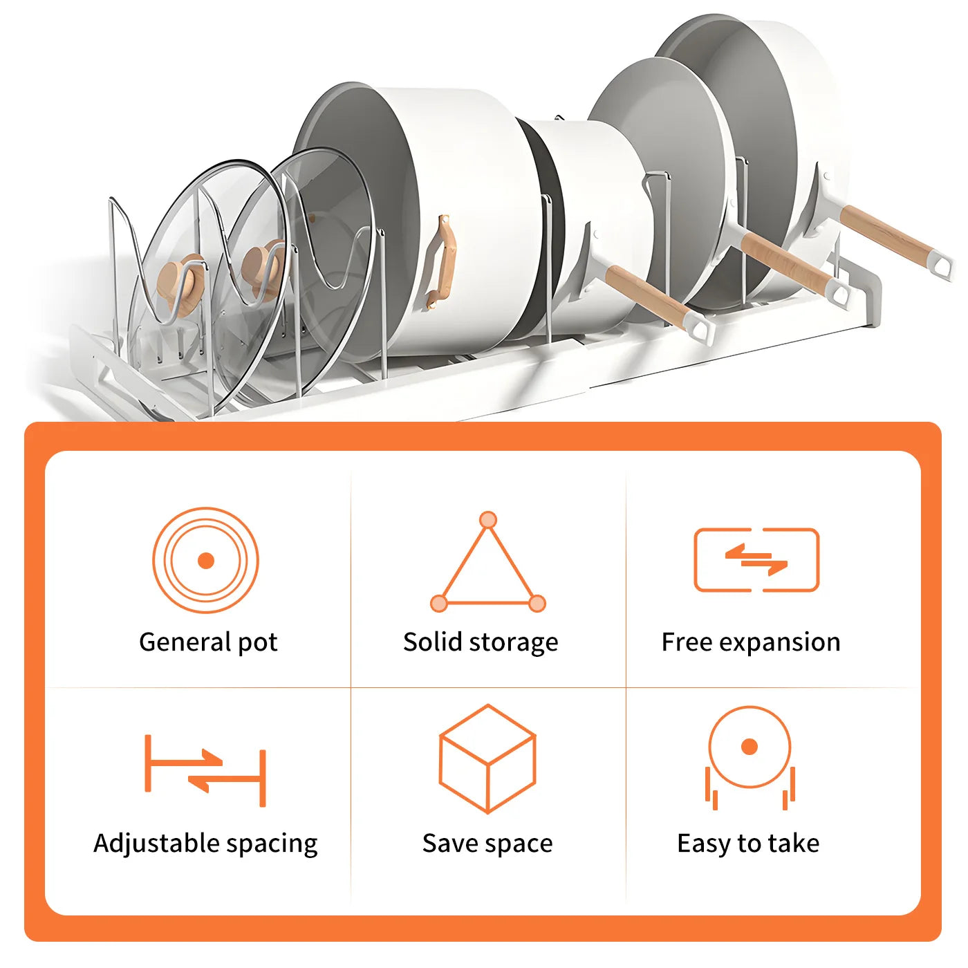 Feature Expandable Utensil Storage Rack