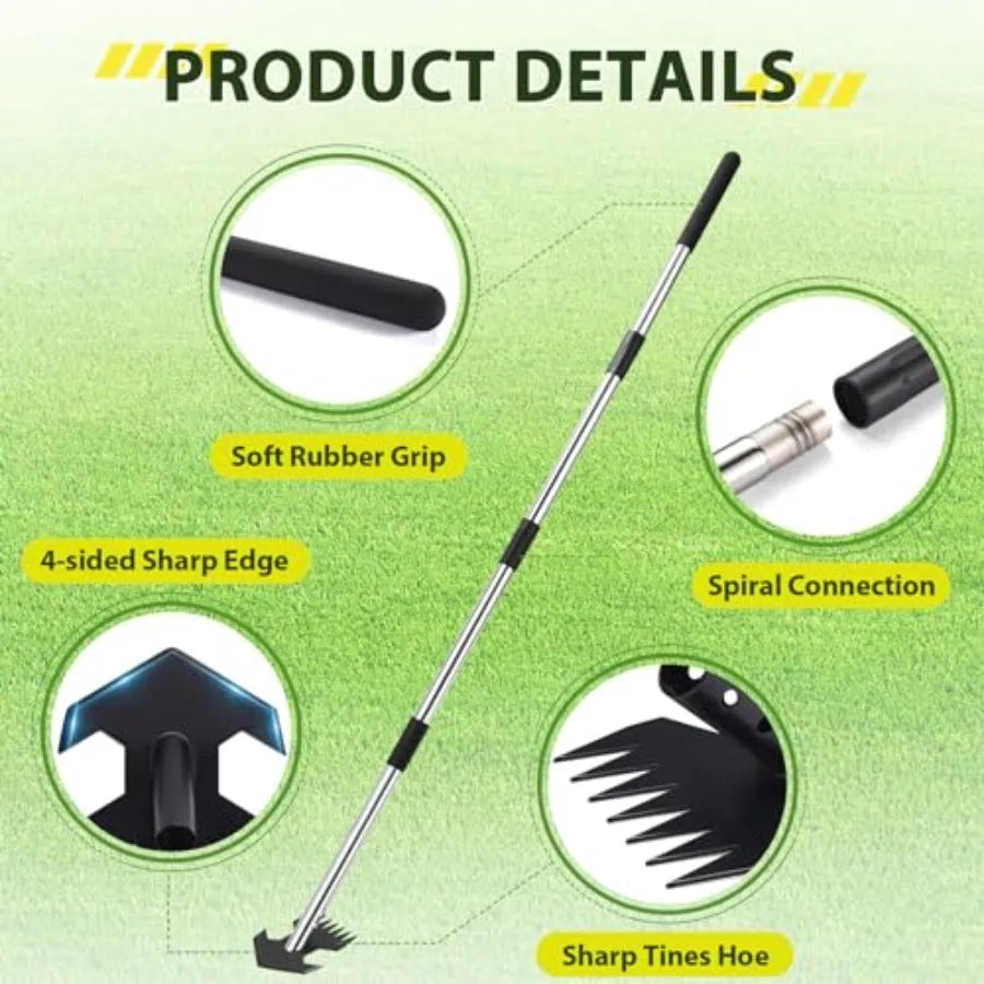 Hoe Garden Tool Scuffle Garden Hoe for Weeding with 3060 Inch Steel Long Handle Dual Use Sharp Gardening Hula Hoe Adjusta