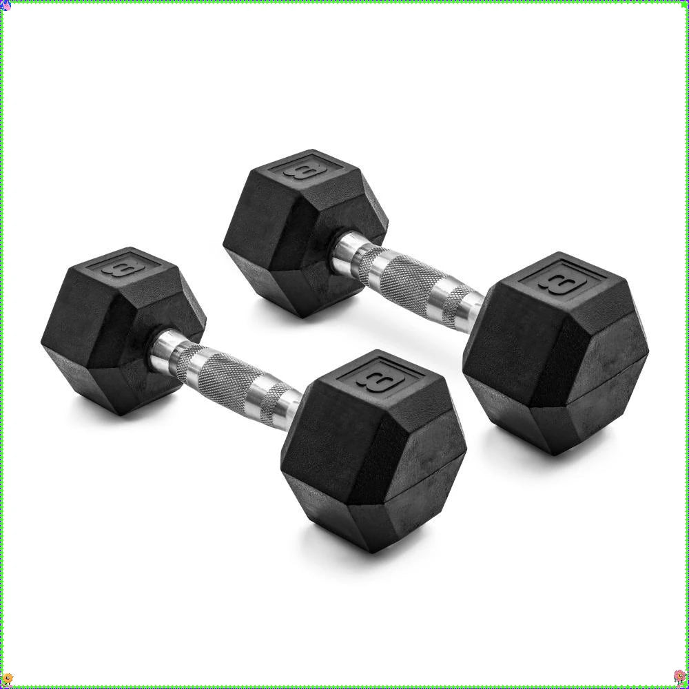 Rubber Hex Dumbbell Set